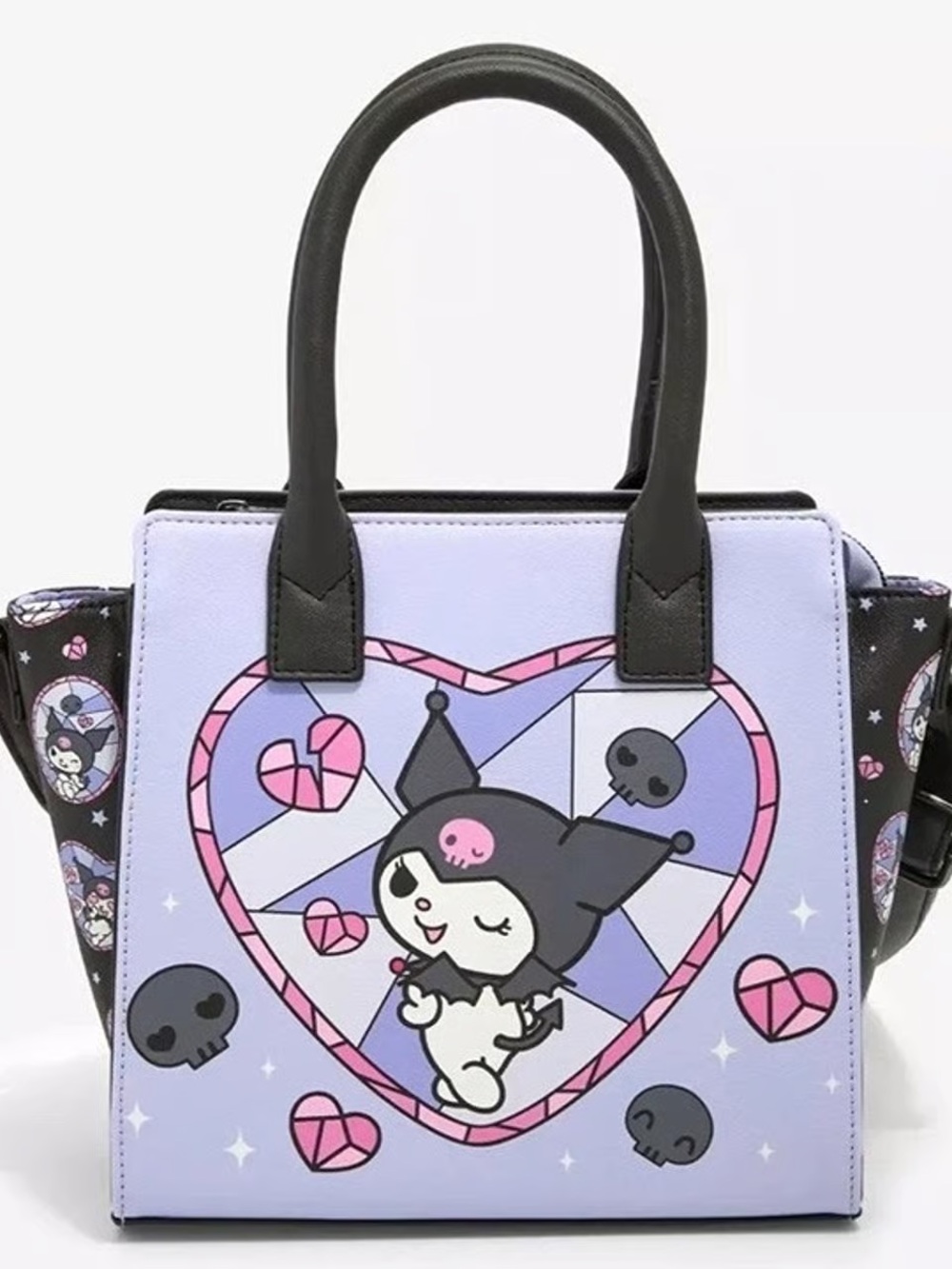 Kuromi Loungefly Heart Stained Glass Satchel Crossbody Bag
